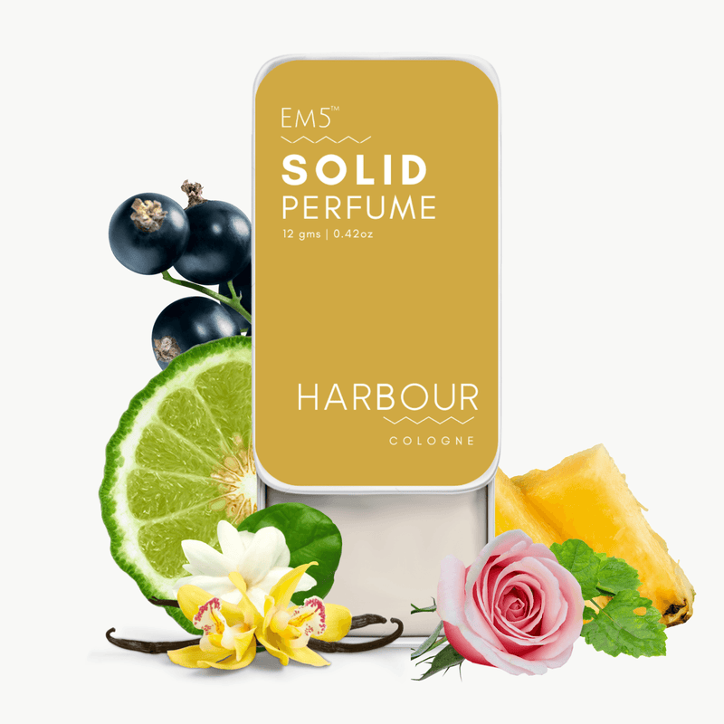 EM5™ Harbour | Solid Perfume for Men | Alcohol Free Strong lasting fragrance | Fruity Fresh Tropical | Goodness of Beeswax + Shea Butter - House of EM5