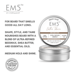 EM5™ Natural Organic Beard Balm | EM5's Natural Organic Beard Balm | Medium Hold - Shine | BeesWax, Shea Butter, Jojoba Oil, Essential Oils (Leather Tobacco) - House of EM5