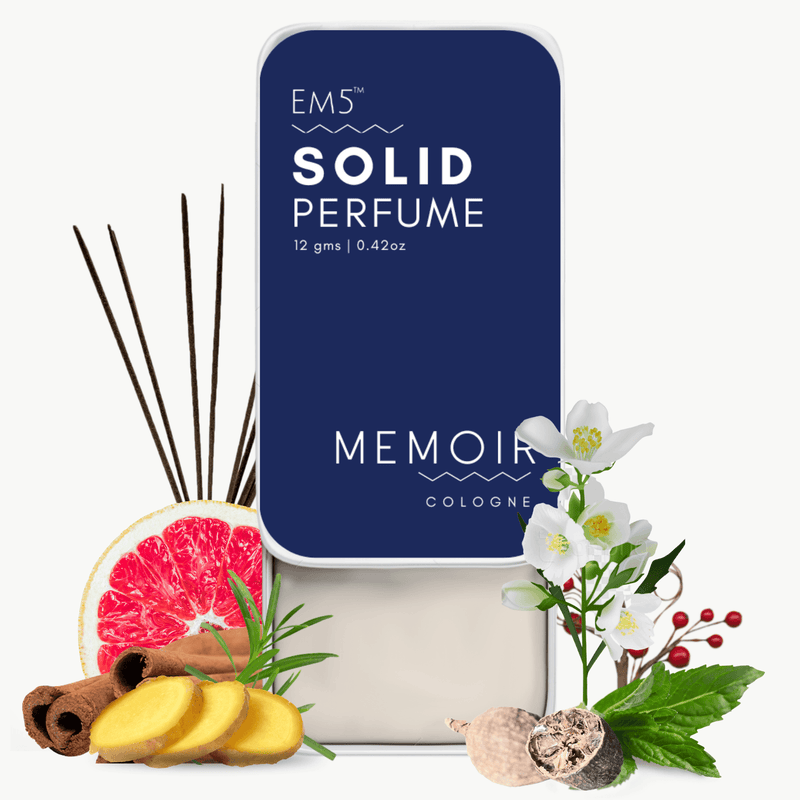 EM5™ Memoir | Solid Perfume for Men & Women | Alcohol Free Strong lasting fragrance | Fresh Citrus Woody | Goodness of Beeswax + Shea Butter