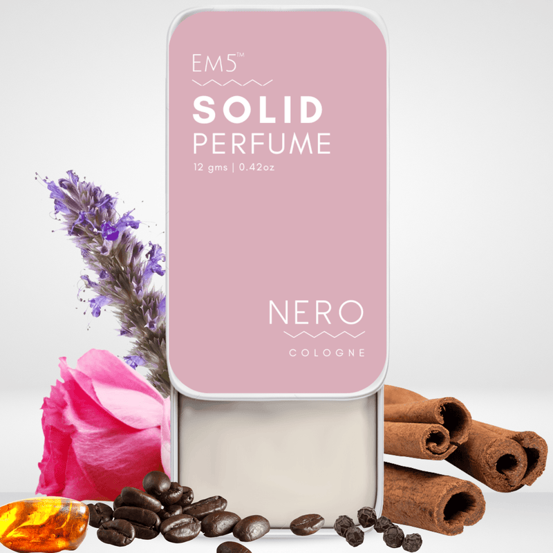 EM5™ Nero | Solid Perfume for Women | Alcohol Free Strong Lasting Fragrance | Spicy Rose Woody | Goodness of Beeswax + Shea Butter - House of EM5