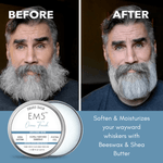 EM5™ Natural Organic Beard Balm | Medium Hold - Shine | BeesWax, Shea Butter, Jojoba Oil, Essential Oils (Ocean Fresh)