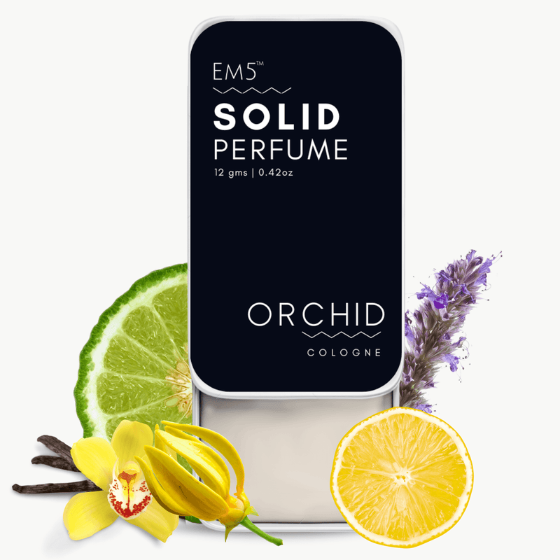 EM5™ Orchid | Solid Perfume for Women | Alcohol Free Strong lasting fragrance | Warm Spicy Earthy Woody | With the Goodness of Beeswax + Shea Butter