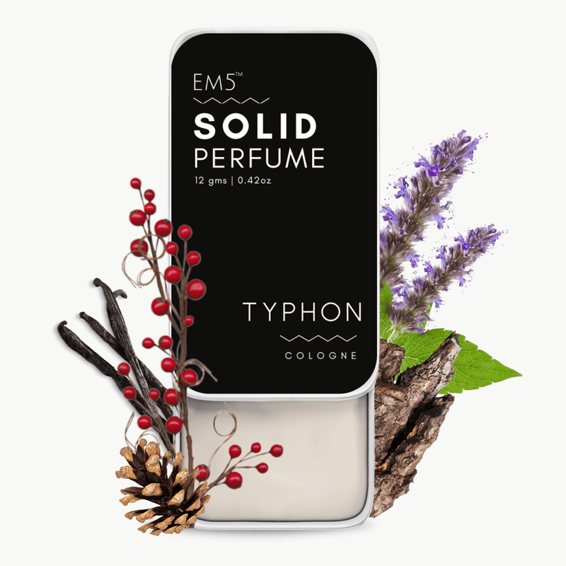 EM5™ Typhon | Solid Perfume for Men & Women | Alcohol Free Strong lasting fragrance | Woody Spicy Tobacco | Goodness of Beeswax + Shea Butter - House of EM5