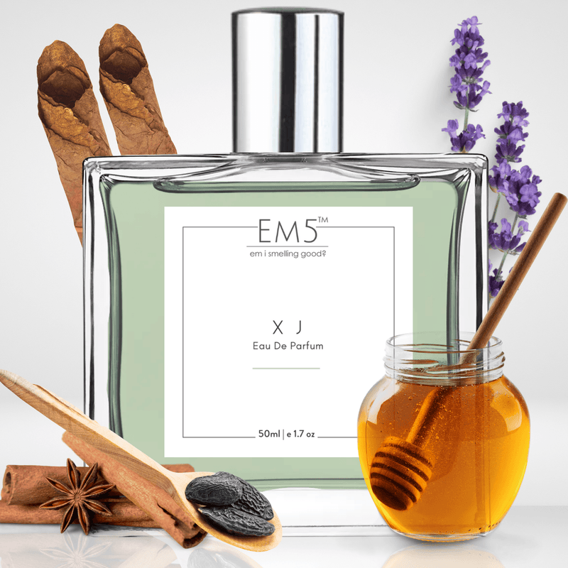 EM5™ XJ Unisex Perfume | Strong and Long Lasting | Vanilla Honey Tobacco | Luxury Gift for Men / Women | 50 ml Spray / 10ml Alcohol Free Roll On