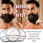 EM5™ Natural Organic Beard Balm | EM5's Natural Organic Beard Balm | Medium Hold - Shine | BeesWax, Shea Butter, Jojoba Oil, Essential Oils (Combo of 3) - House of EM5